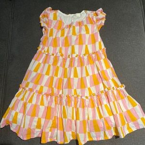 Jcrew crewcuts orange, pink & white dress sz 3 girls